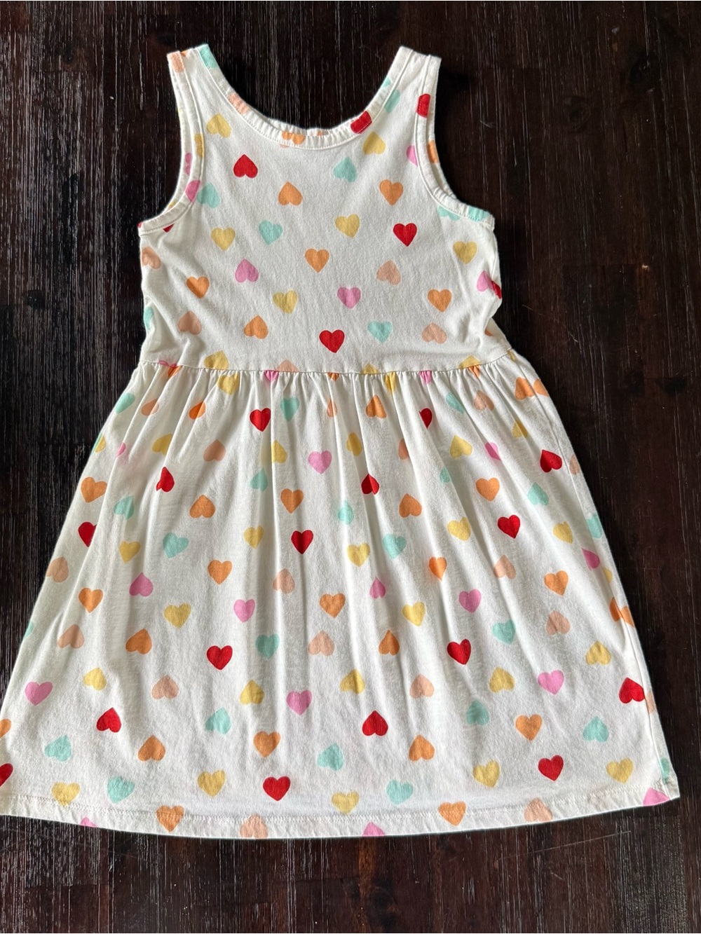 H&M White Tank Dress with Multicolor Heart Print